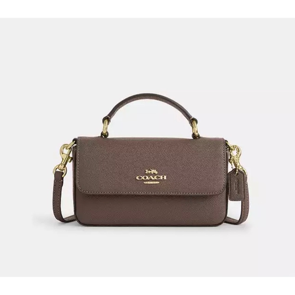 Coach Mini Josie Crossbody Bag purse  Brown Leather Gold Hardware NEW